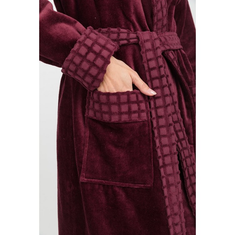 Халат махровый женский 742 Ultra Doux plum, PECHE MONNAIE