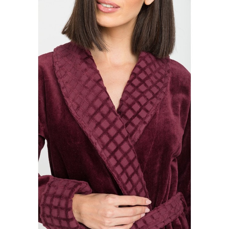 Халат махровый женский 742 Ultra Doux plum, PECHE MONNAIE