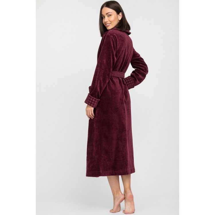 Халат махровый женский 742 Ultra Doux plum, PECHE MONNAIE