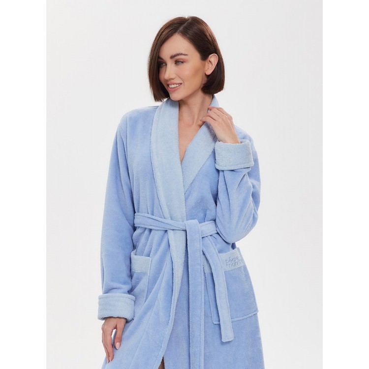 Халат бамбуковый женский 747 Soft Touch azure, PECHE MONNAIE