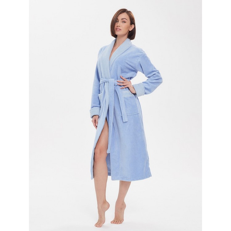 Халат бамбуковый женский 747 Soft Touch azure, PECHE MONNAIE