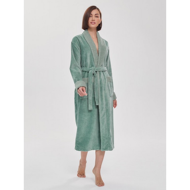 Халат бамбуковый женский 747 Soft Touch mint, PECHE MONNAIE