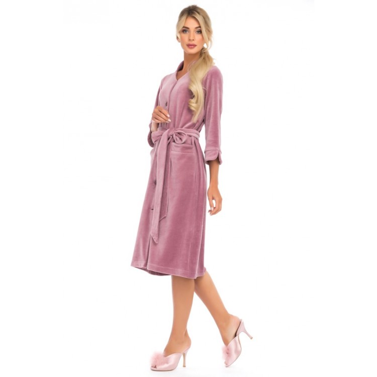 Женский велюровый халат 805 dry rose, PECHE MONNAIE