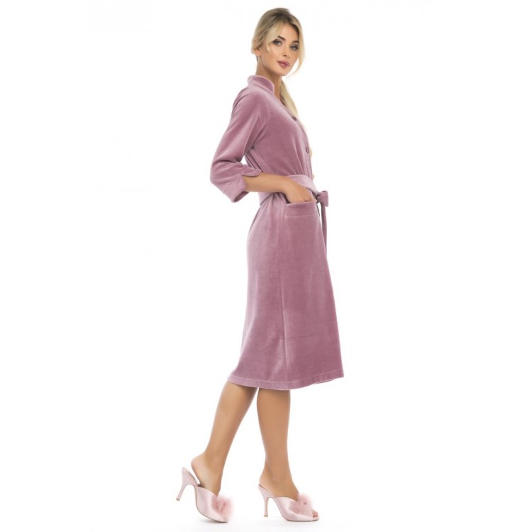 Женский велюровый халат 805 dry rose, PECHE MONNAIE