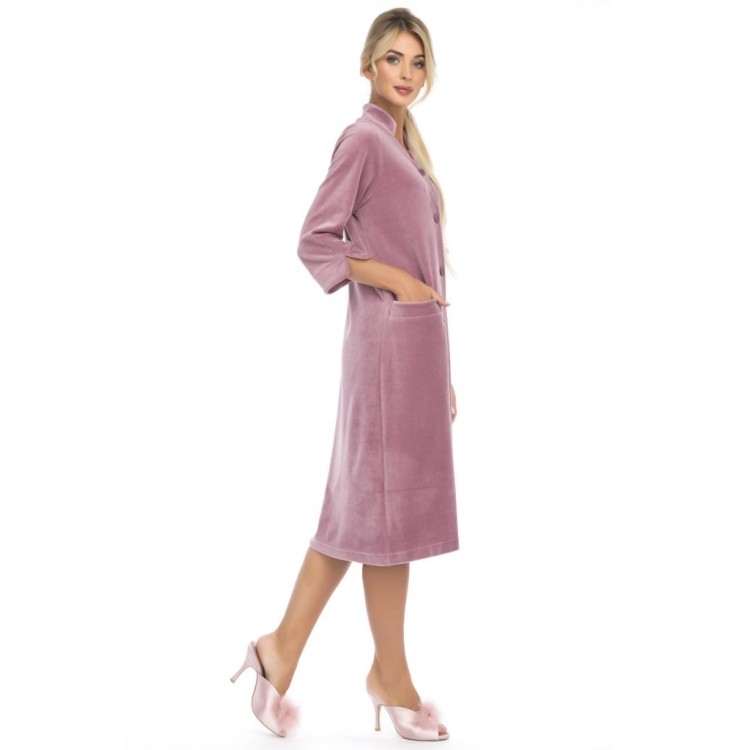 Женский велюровый халат 805 dry rose, PECHE MONNAIE