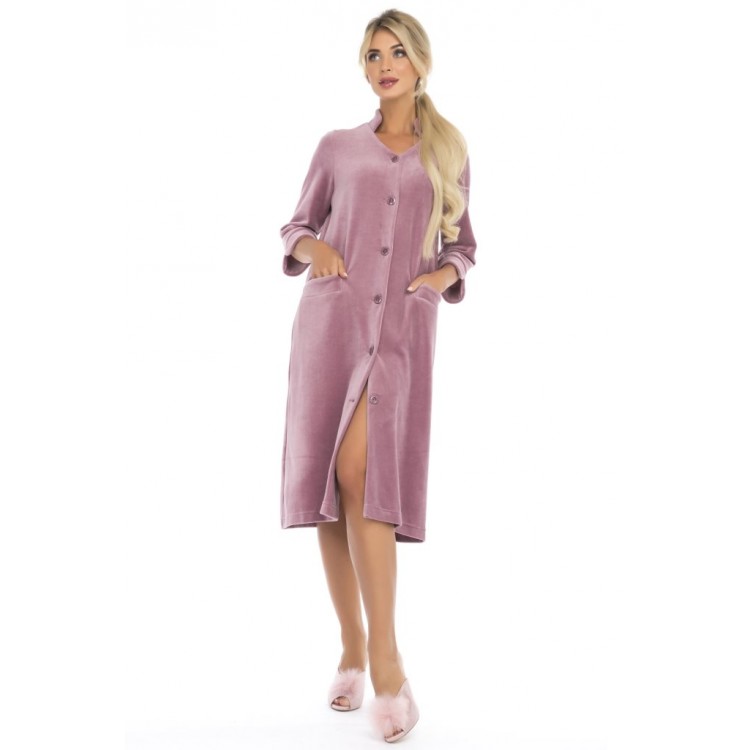 Женский велюровый халат 805 dry rose, PECHE MONNAIE