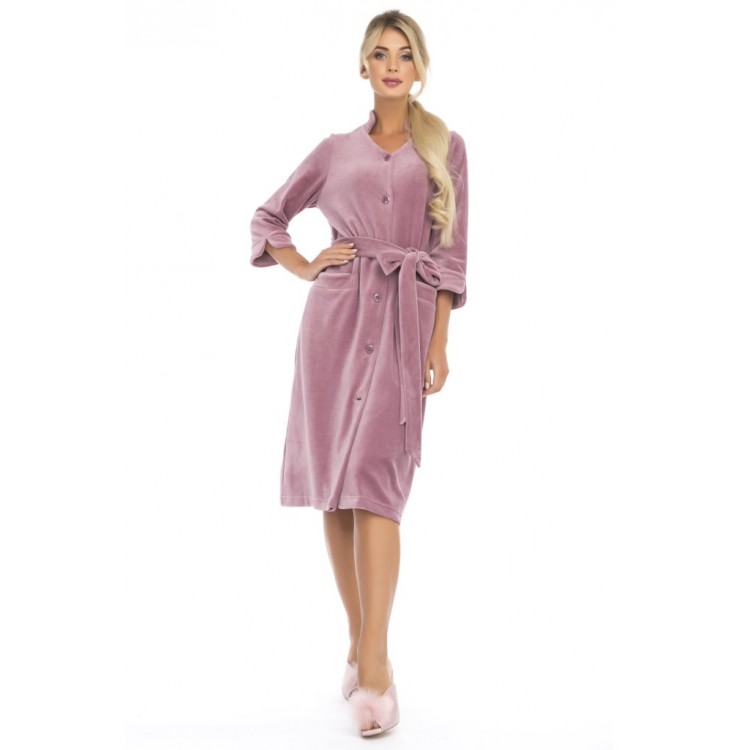 Женский велюровый халат 805 dry rose, PECHE MONNAIE