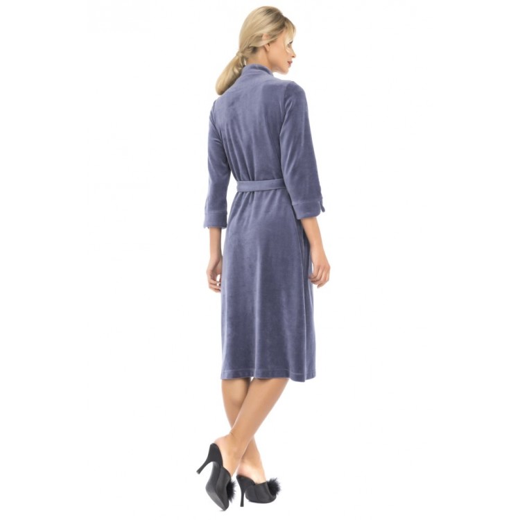 Женский велюровый халат 805 smoky, PECHE MONNAIE