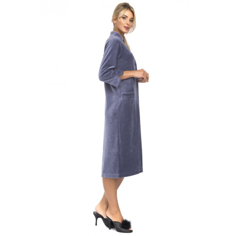 Женский велюровый халат 805 smoky, PECHE MONNAIE