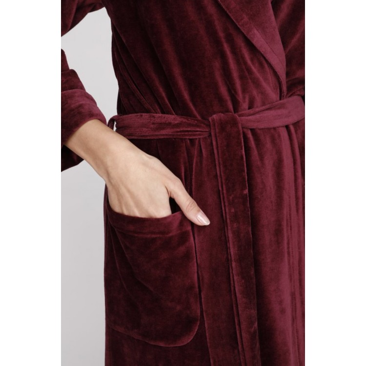 Халат велюровый женский 807 Passion plum, PECHE MONNAIE