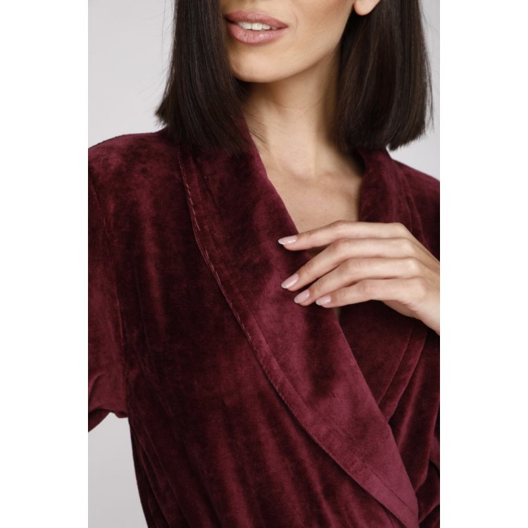 Халат велюровый женский 807 Passion plum, PECHE MONNAIE