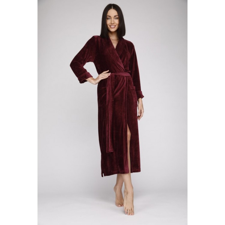 Халат велюровый женский 807 Passion plum, PECHE MONNAIE