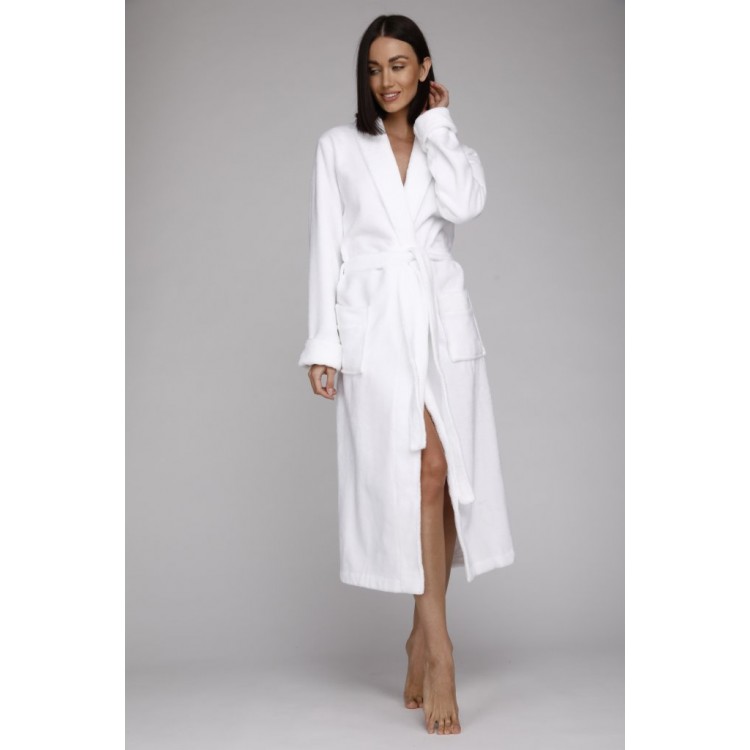 Женскй  махровый халат из бамбука 908-white NATUREL, Peche Monnaie 