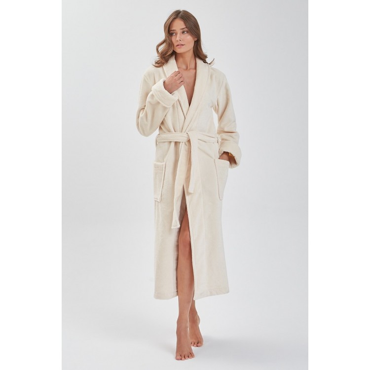 Халат женский бамбуковый 908 NATUREL крем, PECHE MONNAIE