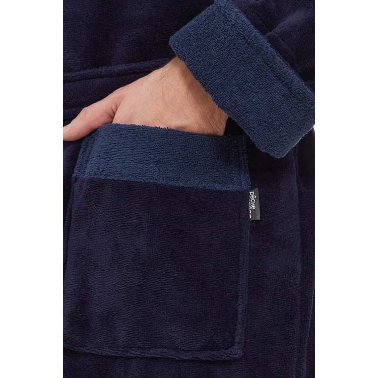 Халат бамбуковый мужской 947 Energy - dark blue, PECHE MONNAIE