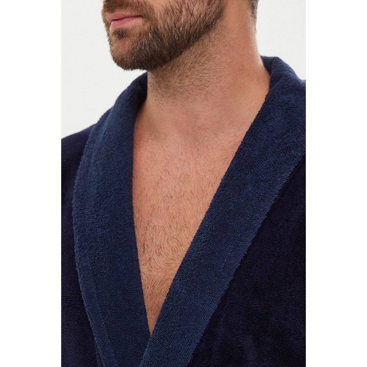 Халат бамбуковый мужской 947 Energy - dark blue, PECHE MONNAIE