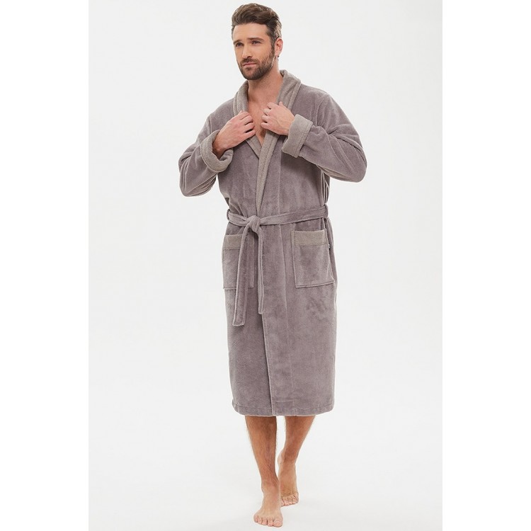 Халат бамбуковый мужской 947 Energy - grey, PECHE MONNAIE