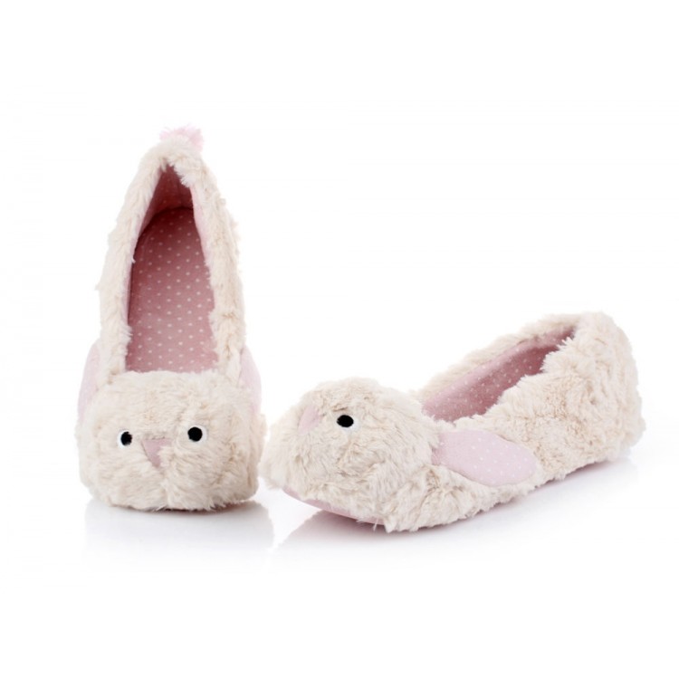 Женские домашние тапочки - балетки Зайка L-317beige, Pattimelo