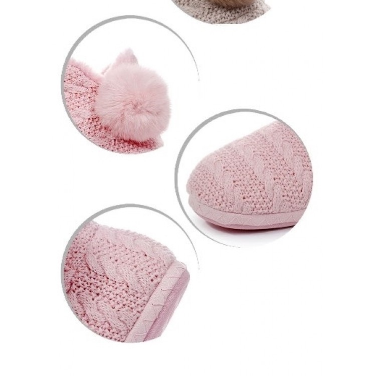 Женские домашние вязаные сапожки L -310 pink, Pattimelo