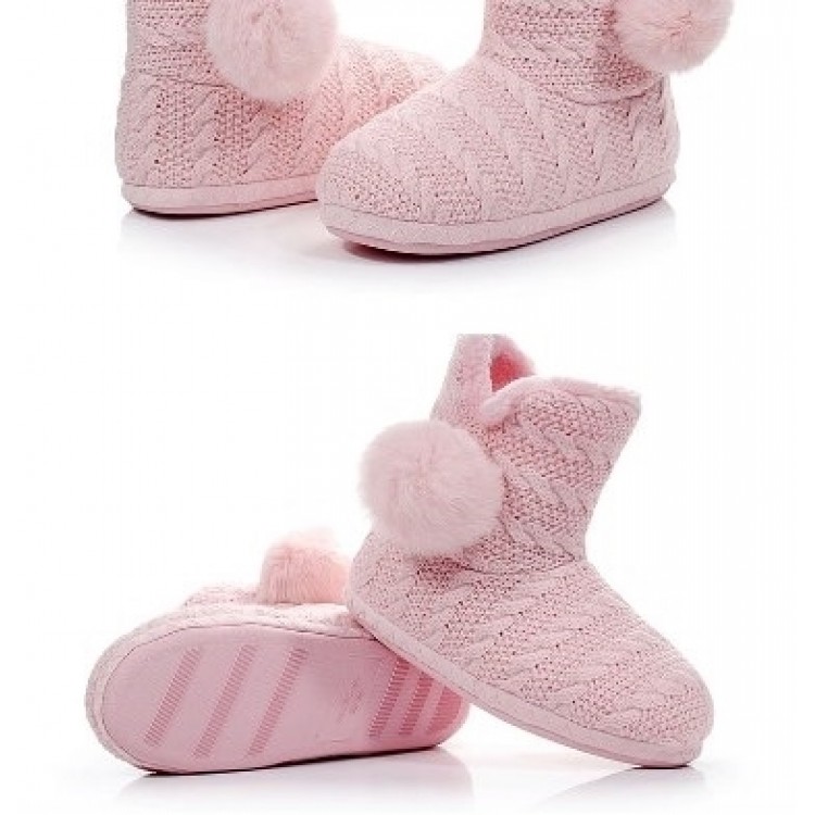 Женские домашние вязаные сапожки L -310 pink, Pattimelo
