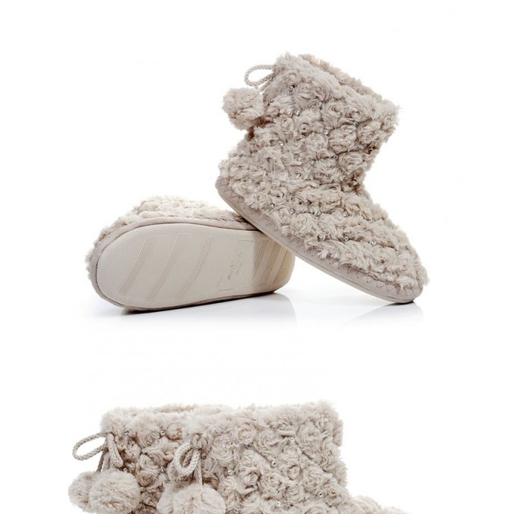 Женские домашние сапожки со стразами L -315 beige, Pattimelo