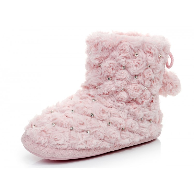 Женские домашние сапожки со стразами L -315 pink, Pattimelo