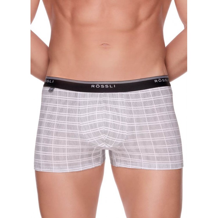 Мужские хлопковые трусы-боксеры MSH-160 white/gray, ROSSLI