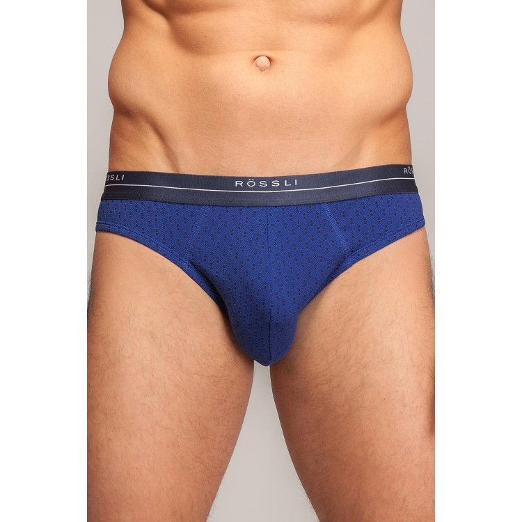 Мужские хлопковые трусы-плавки MSP-037 blue (2 шт.), ROSSLI