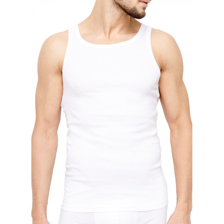 Белая мужская хлопковая майка MTP-002 white, ROSSLI