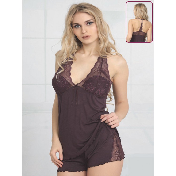 Женская бамбуковая пижама с шортами 203-violet, Reina
