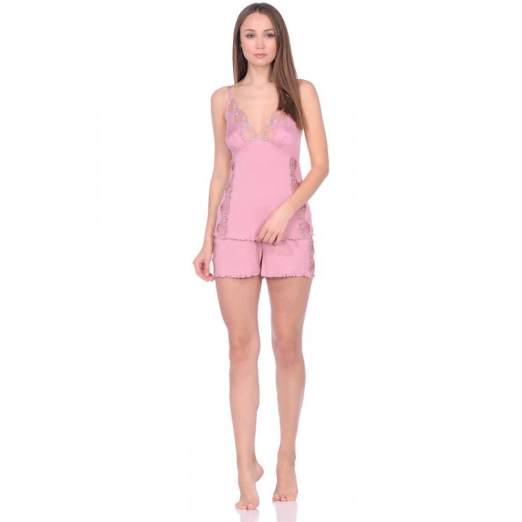 Женская бамбуковая пижама с шортами 210-cowberry, Reina