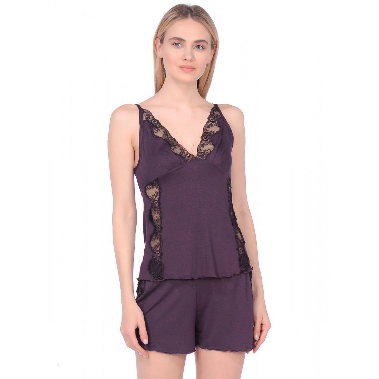 Женская бамбуковая пижама с шортами 210-violet, Reina