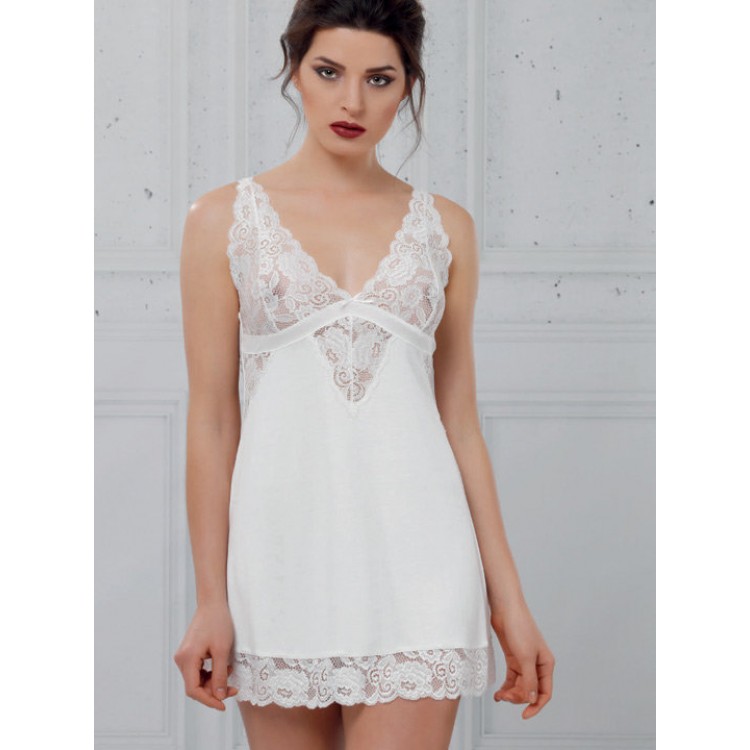 Короткая женская сорочка 160 crem, Reina