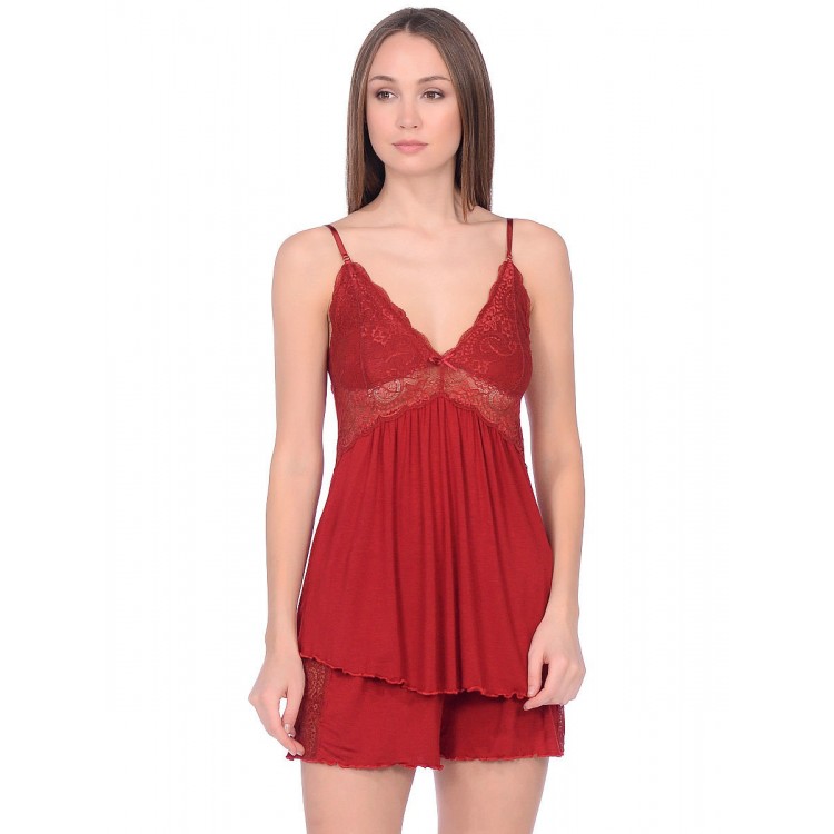 Женская пижама из бамбука и вискозы 202-red, Reina
