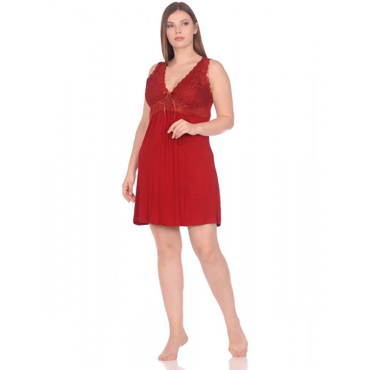 Женская бамбуковая сорочка 151 red, Reina