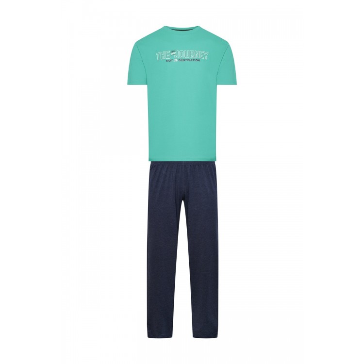 Пижама мужская с брюками 37048 FOCUS green/blue, Rene Vilard