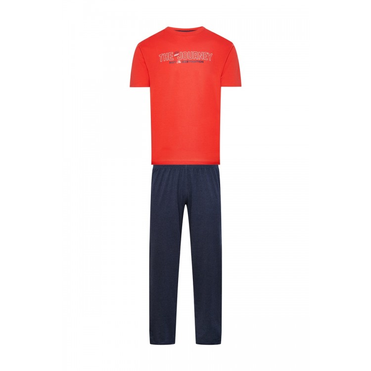 Пижама мужская с брюками 37048 FOCUS red/blue, Rene Vilard