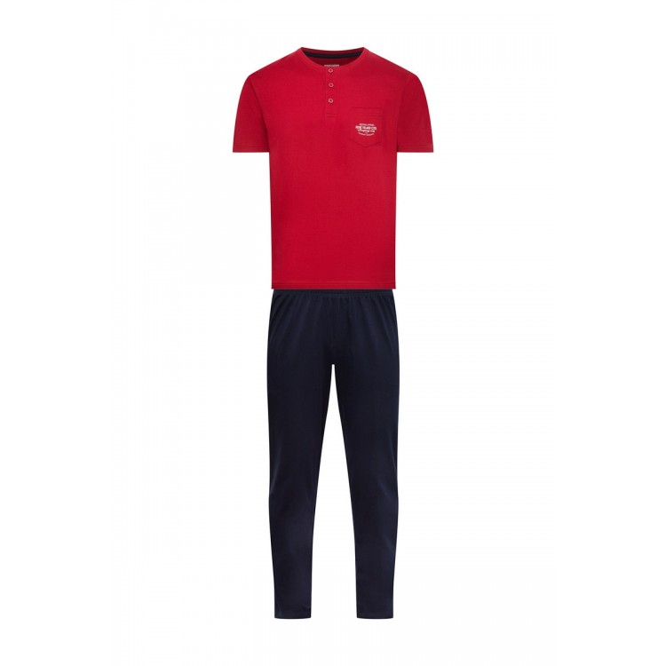 Пижама мужская с брюками 37051 GURU red/blue, Rene Vilard