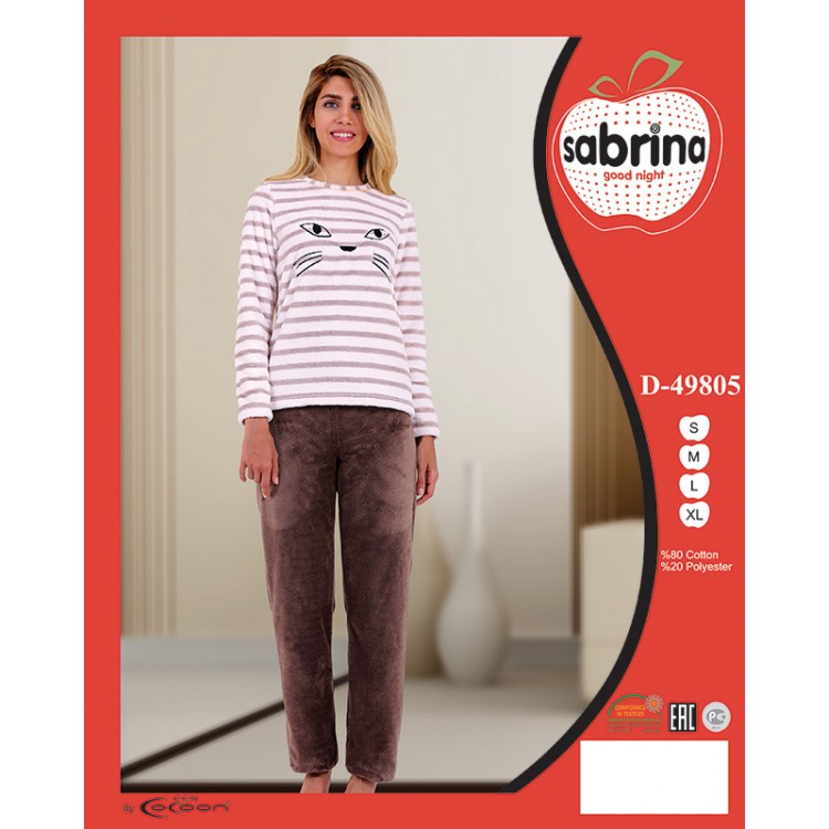 Теплый женский домашний костюм D49805, SABRINA