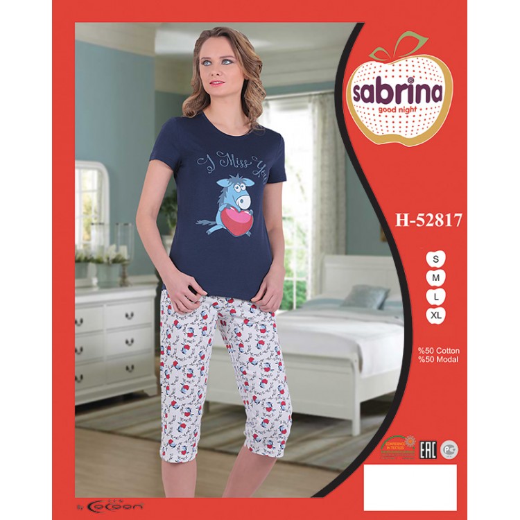 Женская пижама с бриджами H52817, SABRINA