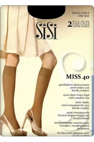 Гольфы (2 пары) Miss 40 New - nero, Sisi