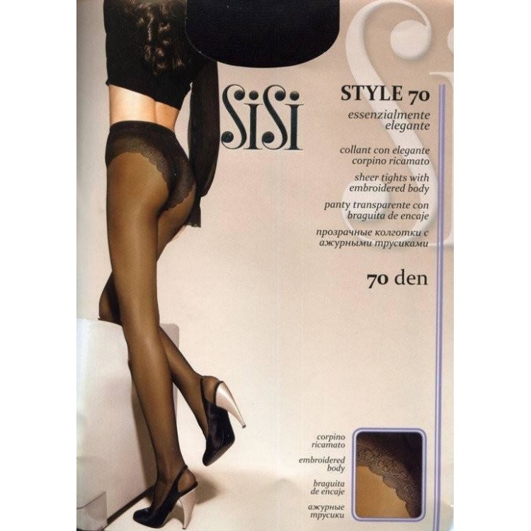 Колготки женские с ажурными трусиками Style 70 - nero, Sisi
