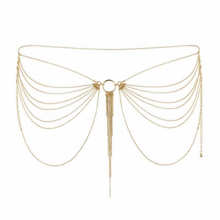 Золотистое украшение из цепочек Magnifique Metallic Chain Waist Jewelry