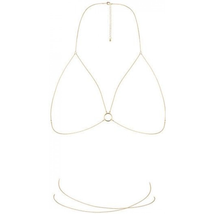 Золотистая упряжь-цепочка Magnifique Bra Chain