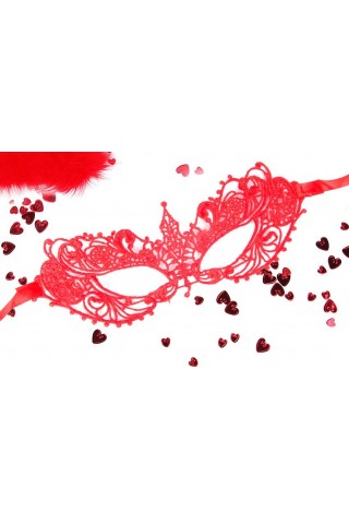 Красная ажурная текстильная маска "Кэролин"