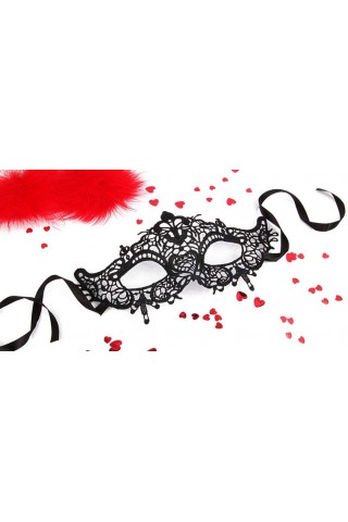 Черная ажурная текстильная маска "Памелла"