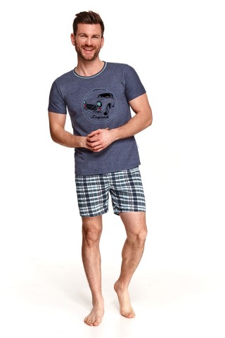 Пижама мужская с шортами 2086 SS21 SZYMON (цвет джинс), Taro