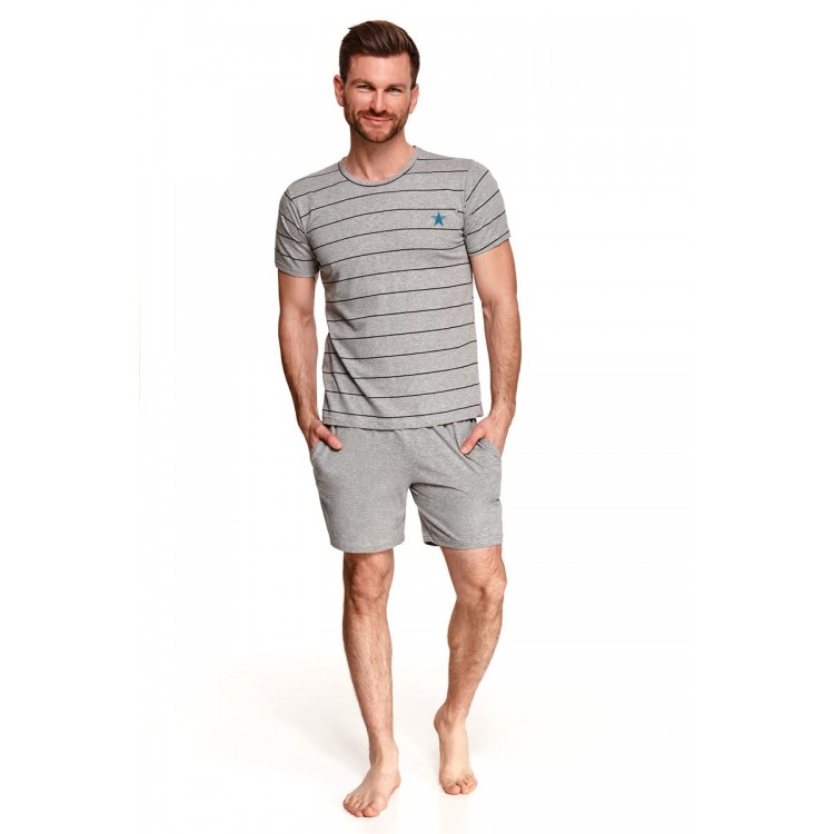 Пижама мужская с шортами 2513 SS21 BRUNO серый, Taro