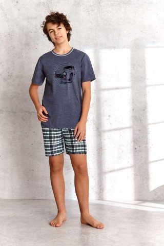 Пижама подростковая с шортами для мальчиков 1111 SS21 DAMIAN джинс, Taro