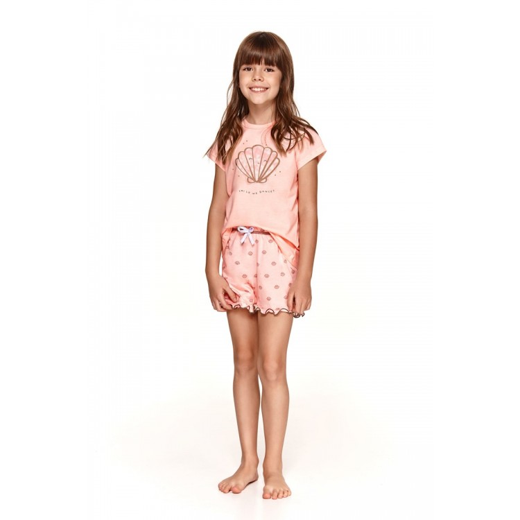 Пижама для девочек с шортами 2388/2389 SS21 KLARA персиковый, Taro